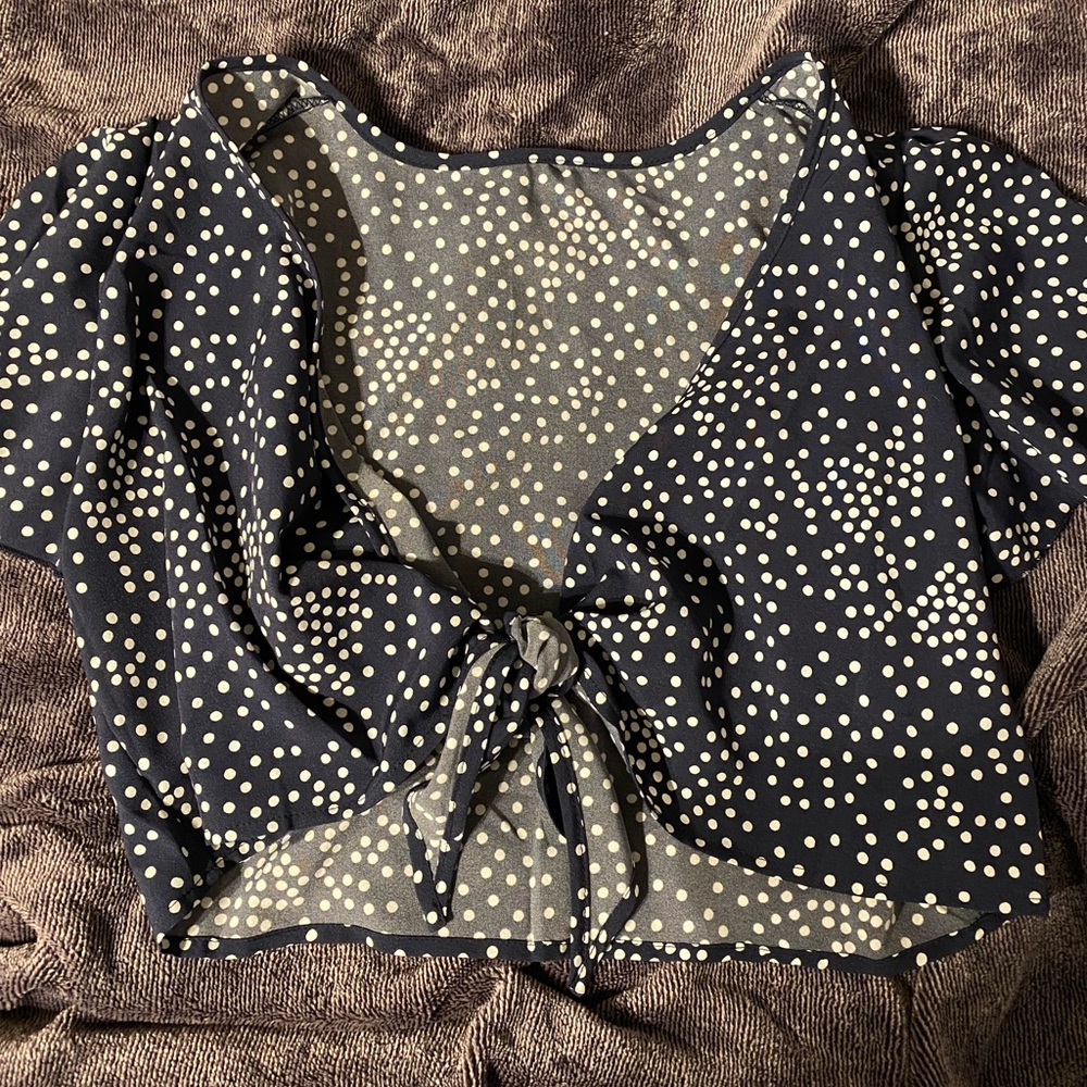 Shein Tie-front Crop Top